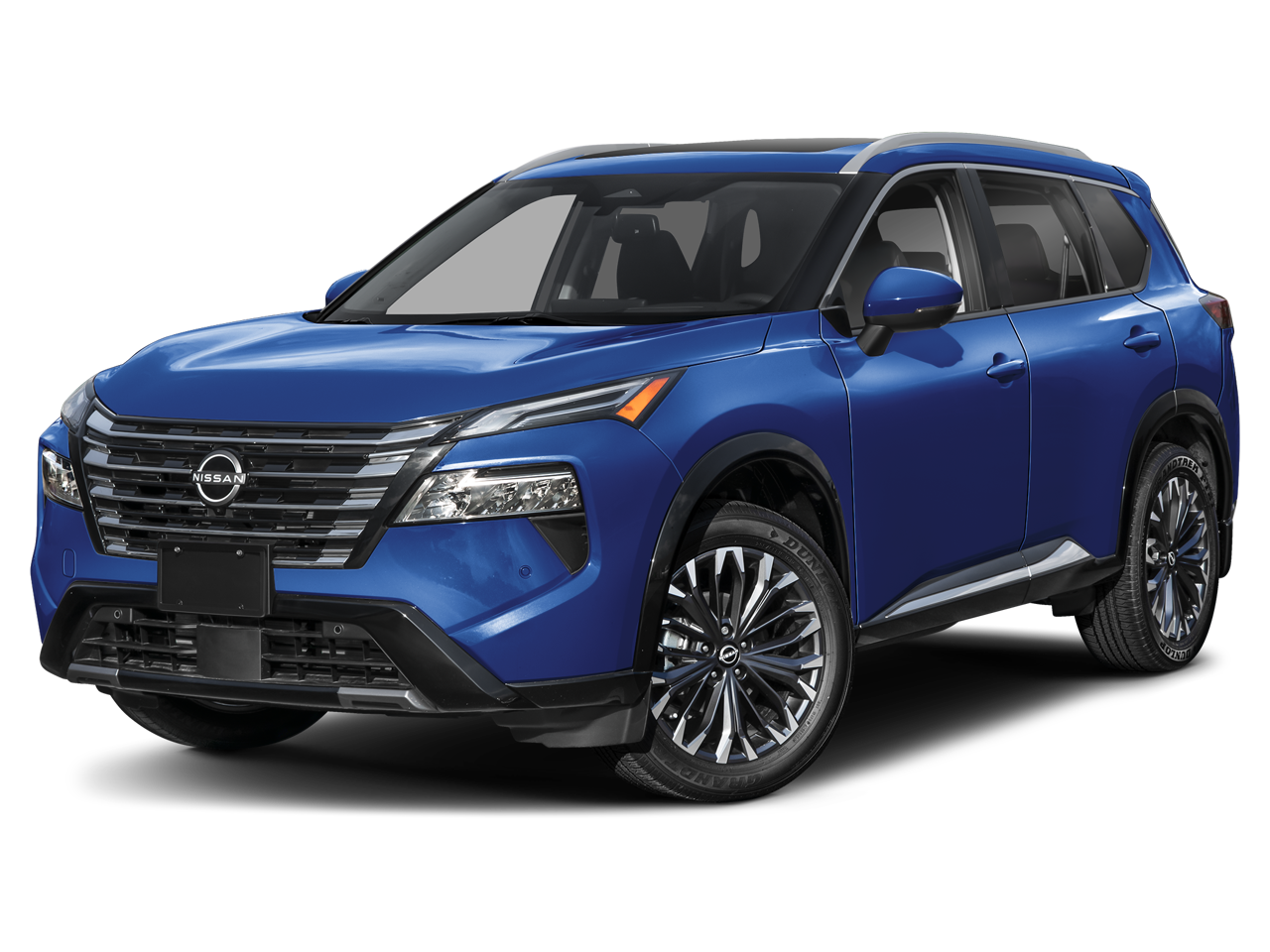 2026 Nissan Rogue Platinum in Deep Ocean Blue Pearl — front three-quarter view