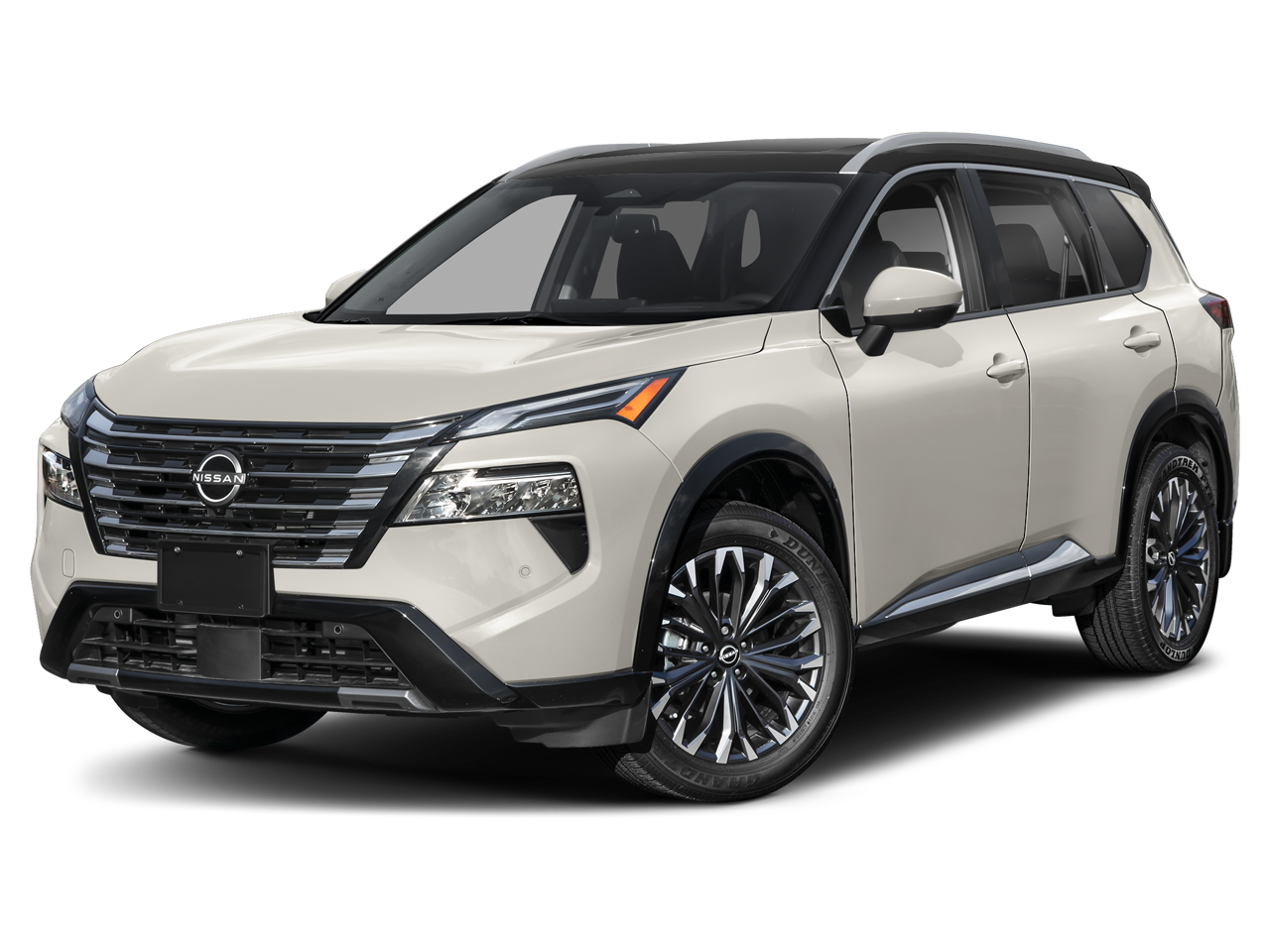 2026 Nissan Rogue Platinum in Champagne Silver Metallic Super Black Two Tone — front three-quarter view