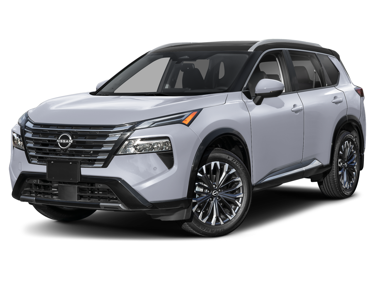 2026 Nissan Rogue Platinum in Boulder Gray Pearl Super Black Two Tone — front three-quarter view