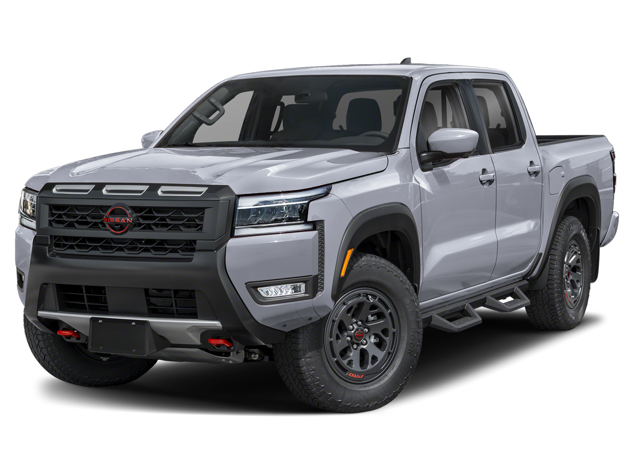 2026 Nissan Frontier Crew Cab PRO-4X in Boulder Gray Pearl — front three-quarter view