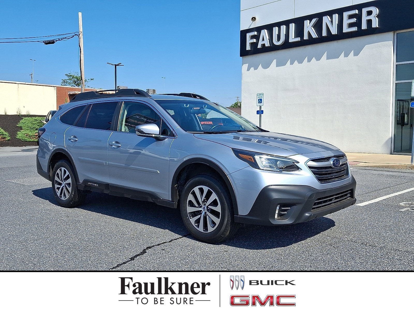 2021 Subaru Outback Premium in Silver — front three-quarter view