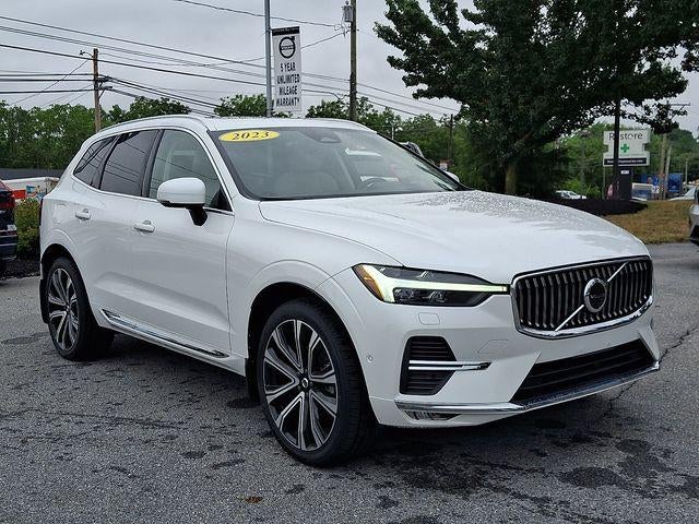 2023 Volvo XC60 B5 AWD Ultimate Bright Theme in Crystal White Metallic — front three-quarter view