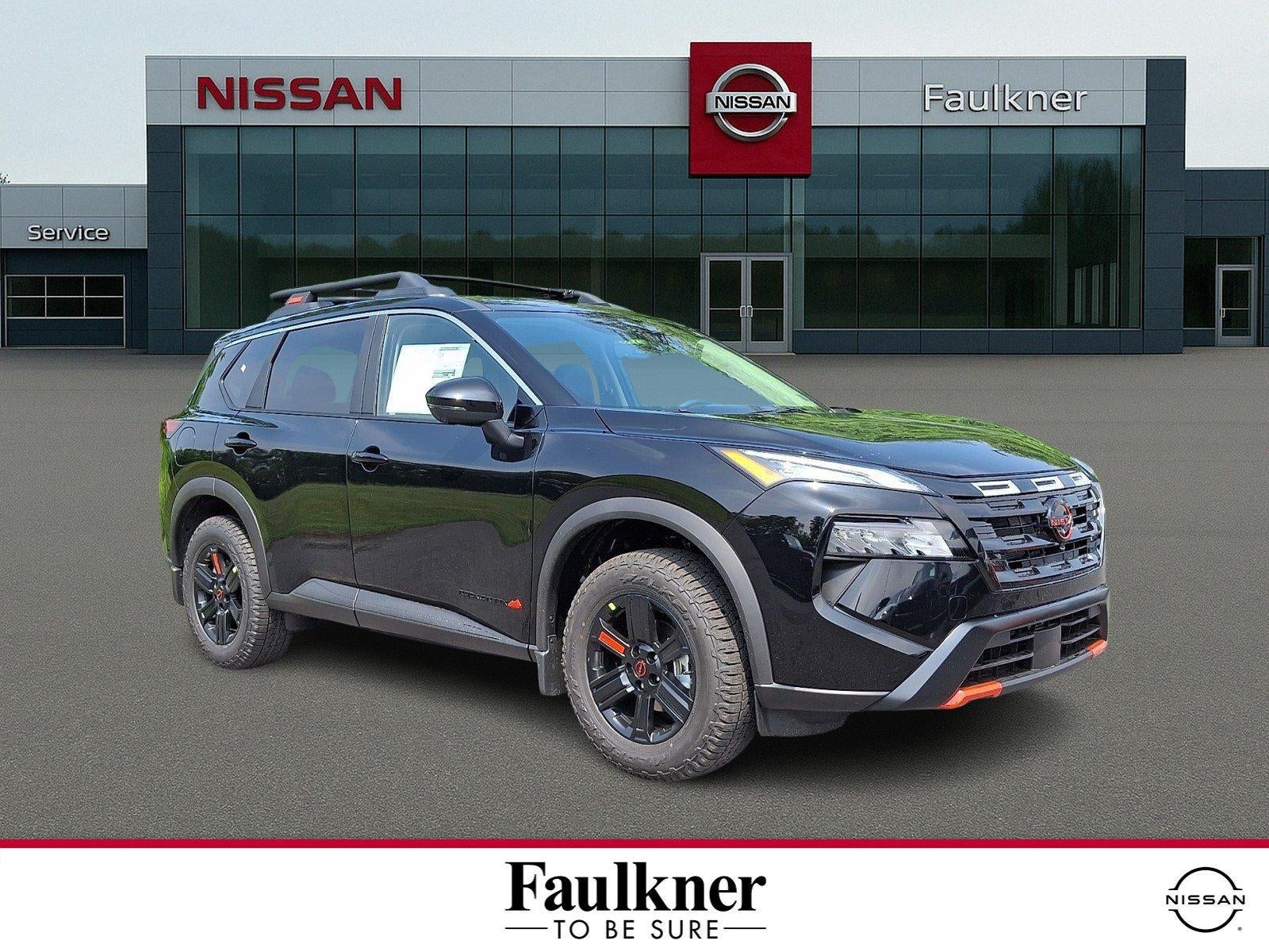 2026 Nissan Rogue Rock Creek in Super Black — front three-quarter view
