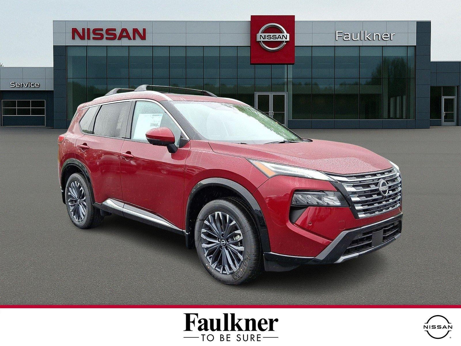 2026 Nissan Rogue Platinum in Scarlet Ember Tintcoat — front three-quarter view