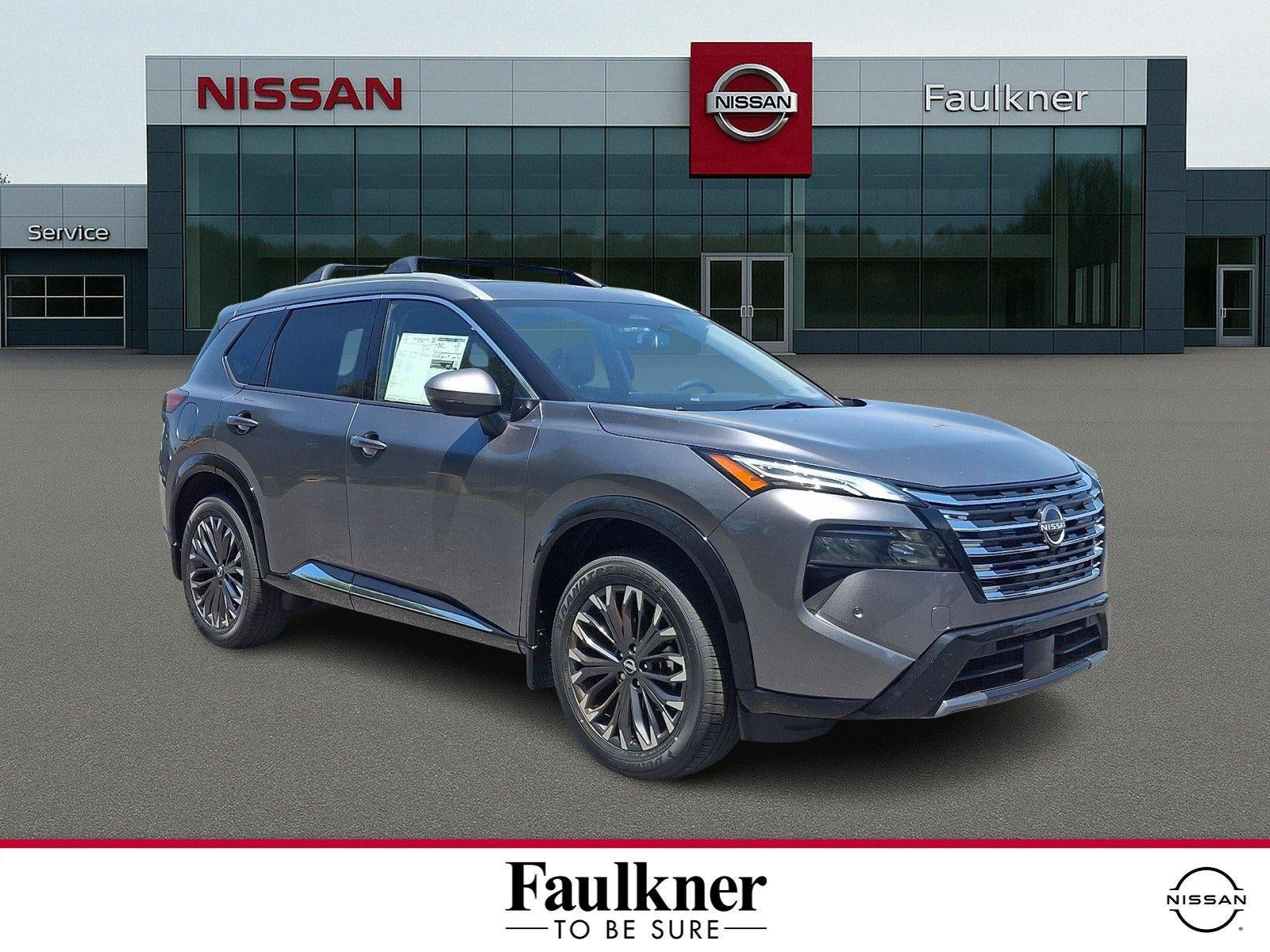 2026 Nissan Rogue Platinum in Gun Metallic — front three-quarter view