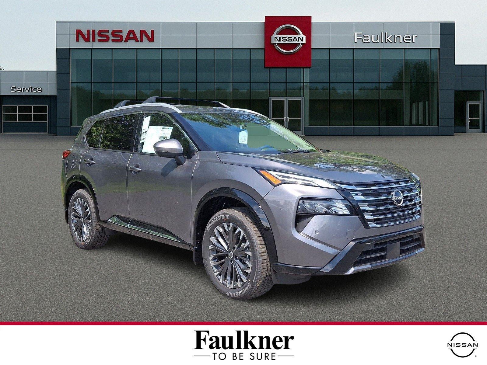 2026 Nissan Rogue Platinum in Gun Metallic — front three-quarter view