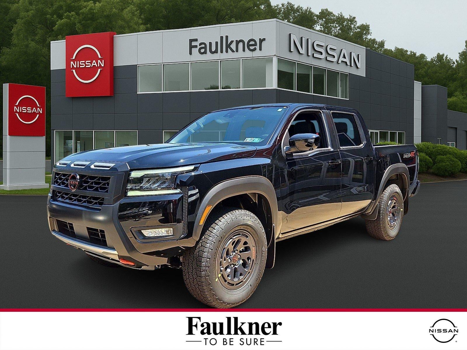 2026 Nissan Frontier Crew Cab PRO-4X in Super Black — front three-quarter view