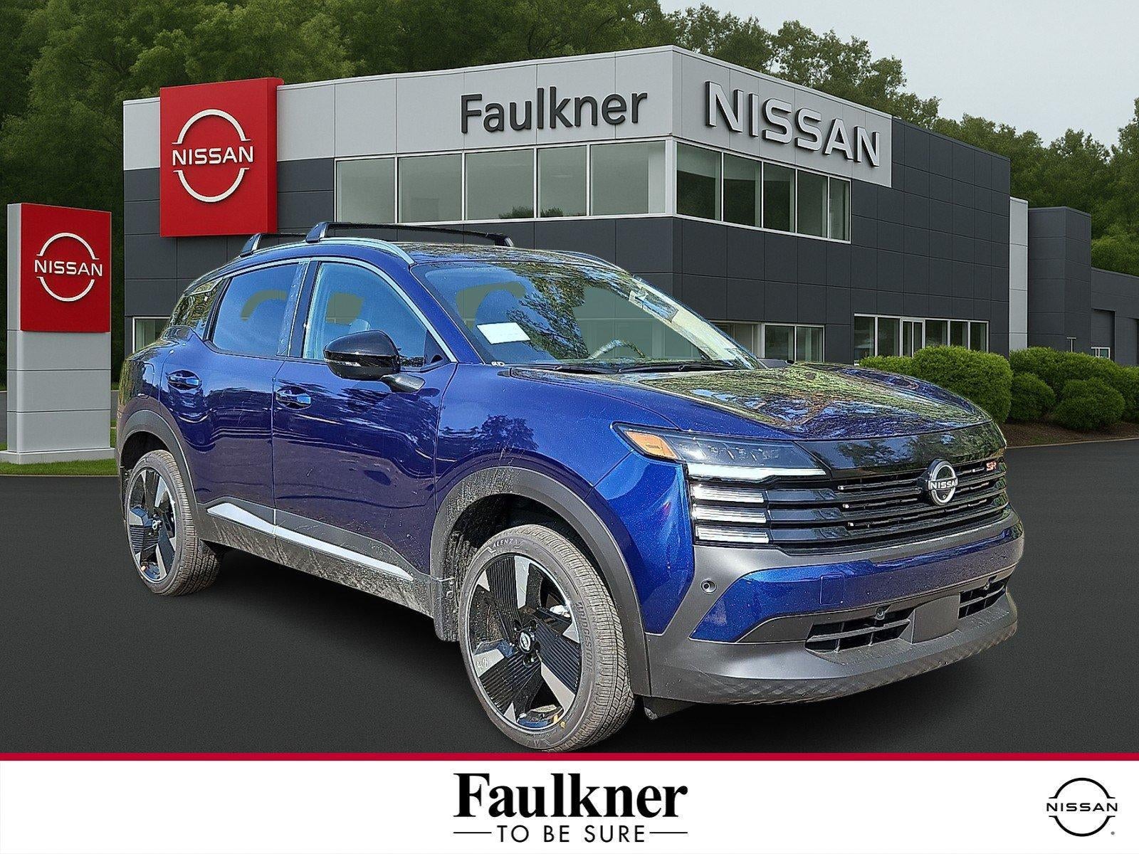 2026 Nissan Kicks SR in Deep Blue Pearl — front three-quarter view