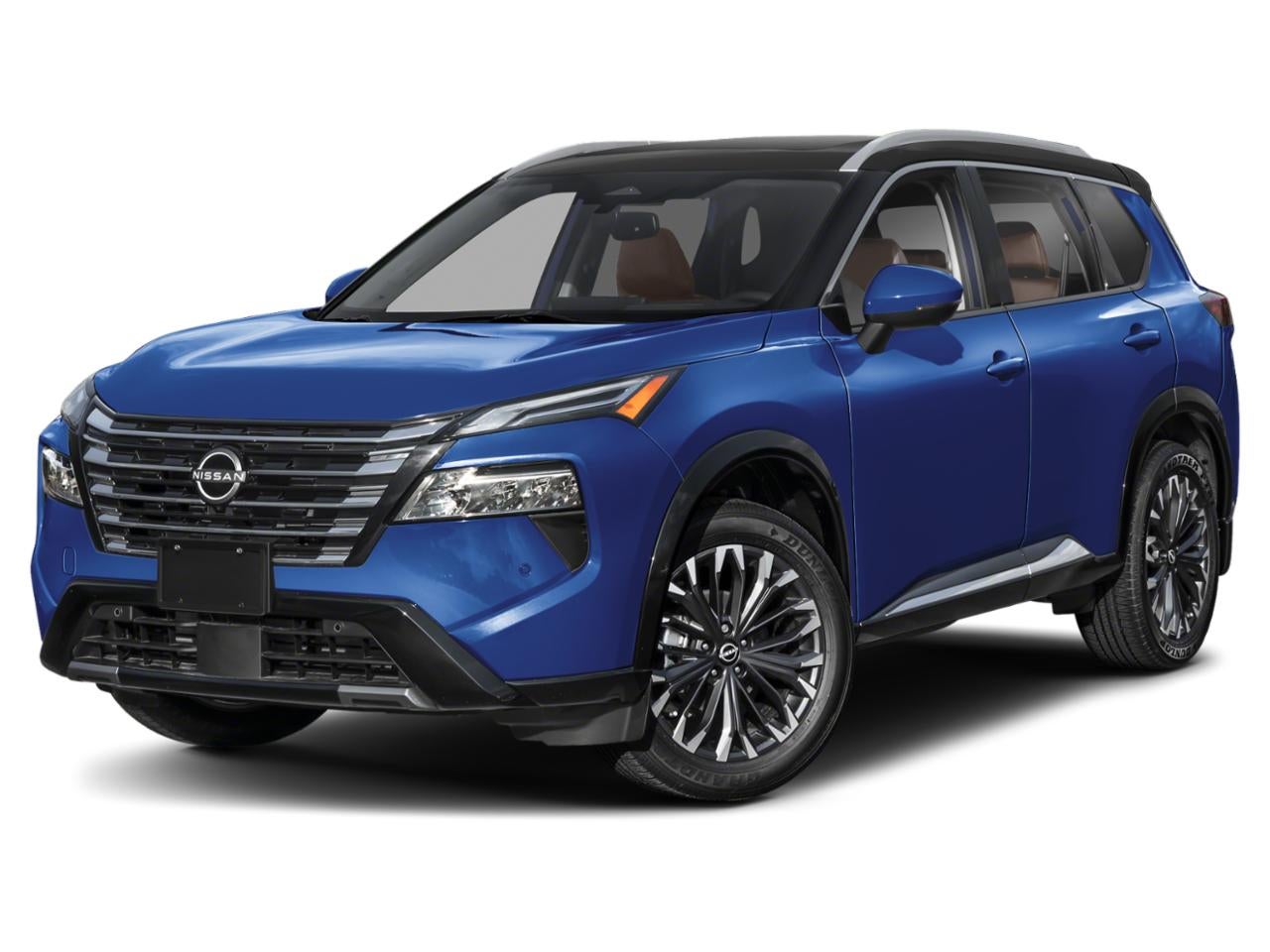 2026 Nissan Rogue Platinum in Boulder Gray Pearl Super Black Two Tone — front three-quarter view