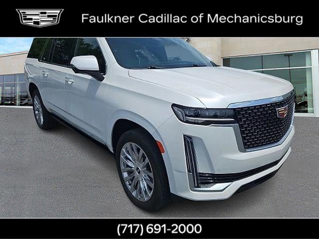 2024 Cadillac Escalade ESV Premium Luxury in Crystal White Tricoat — front three-quarter view