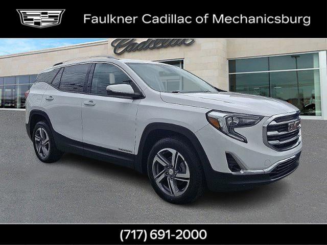 2021 GMC Terrain SLT in Summit White — front three-quarter view