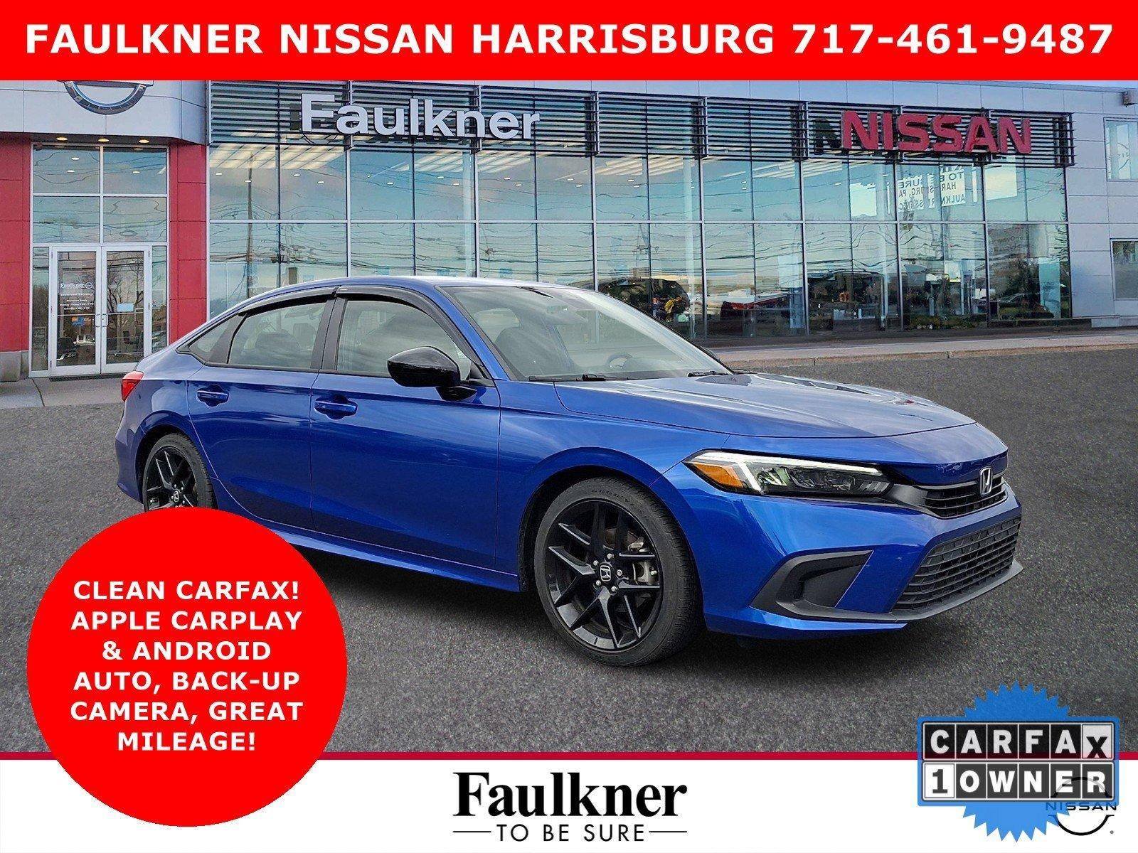 2024 Honda Civic Sedan Sport CVT in Aegean Blue Metallic — front three-quarter view