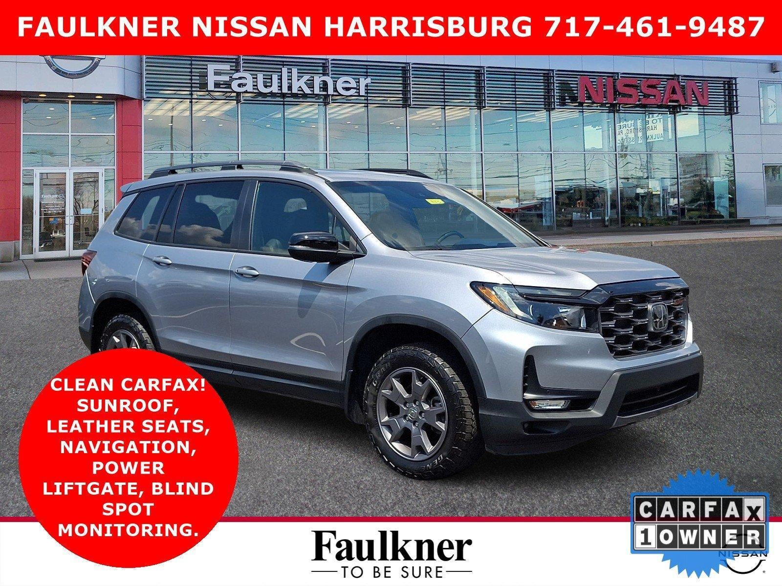2024 Honda Passport TrailSport AWD in Lunar Silver Metallic — front three-quarter view