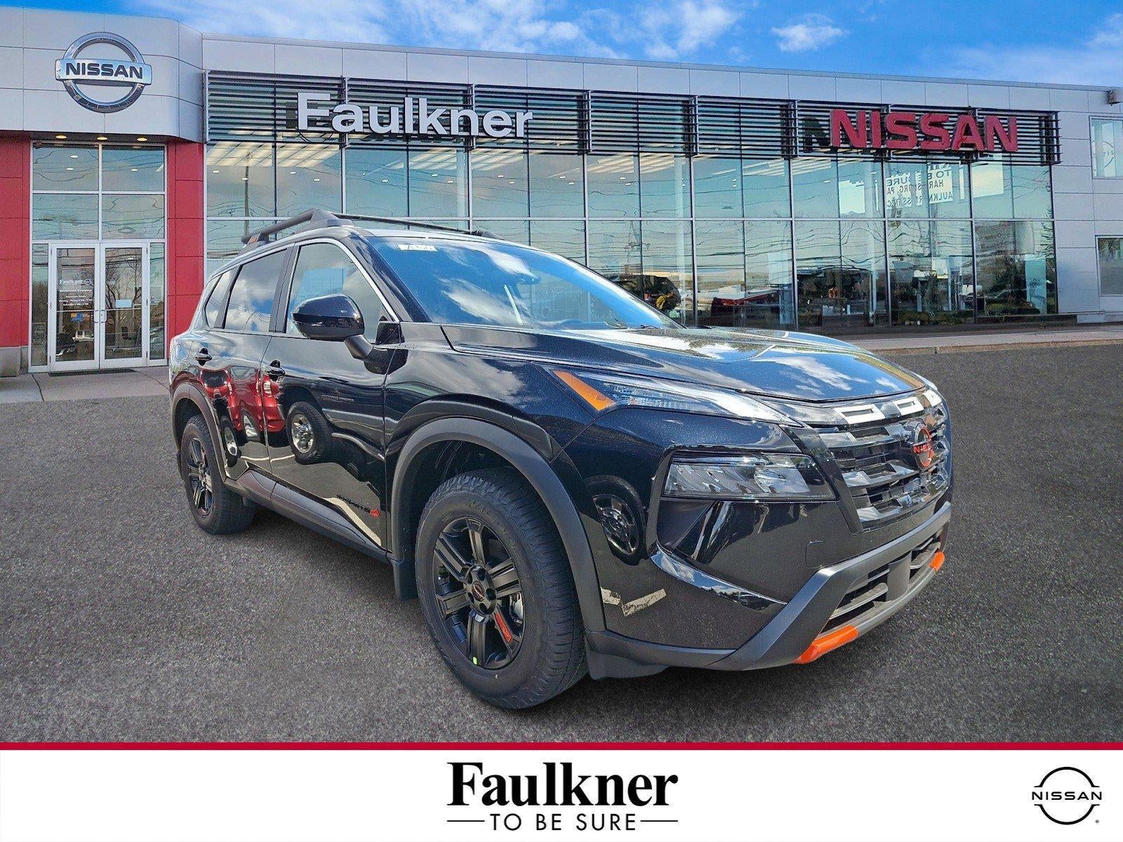 2026 Nissan Rogue Rock Creek in Super Black — front three-quarter view