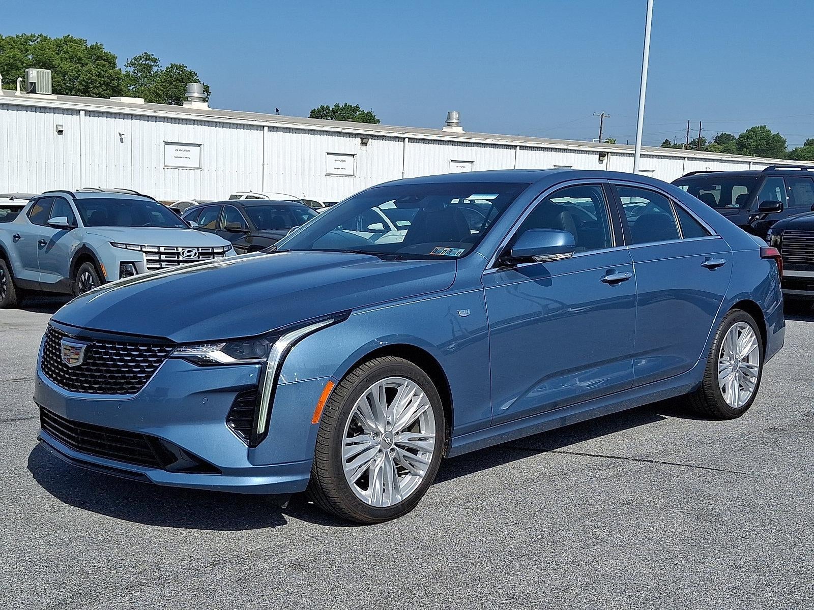 2023 Cadillac CT4 Premium Luxury in Midnight Steel Metallic — front three-quarter view